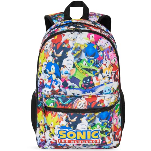 Get Trend Sonic The Hedgehog Boys Backpack, Padded Adjustable Strap, 18 in
