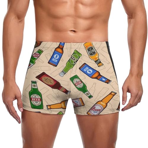 Short de bain homme motif bouteille de vin style boxer