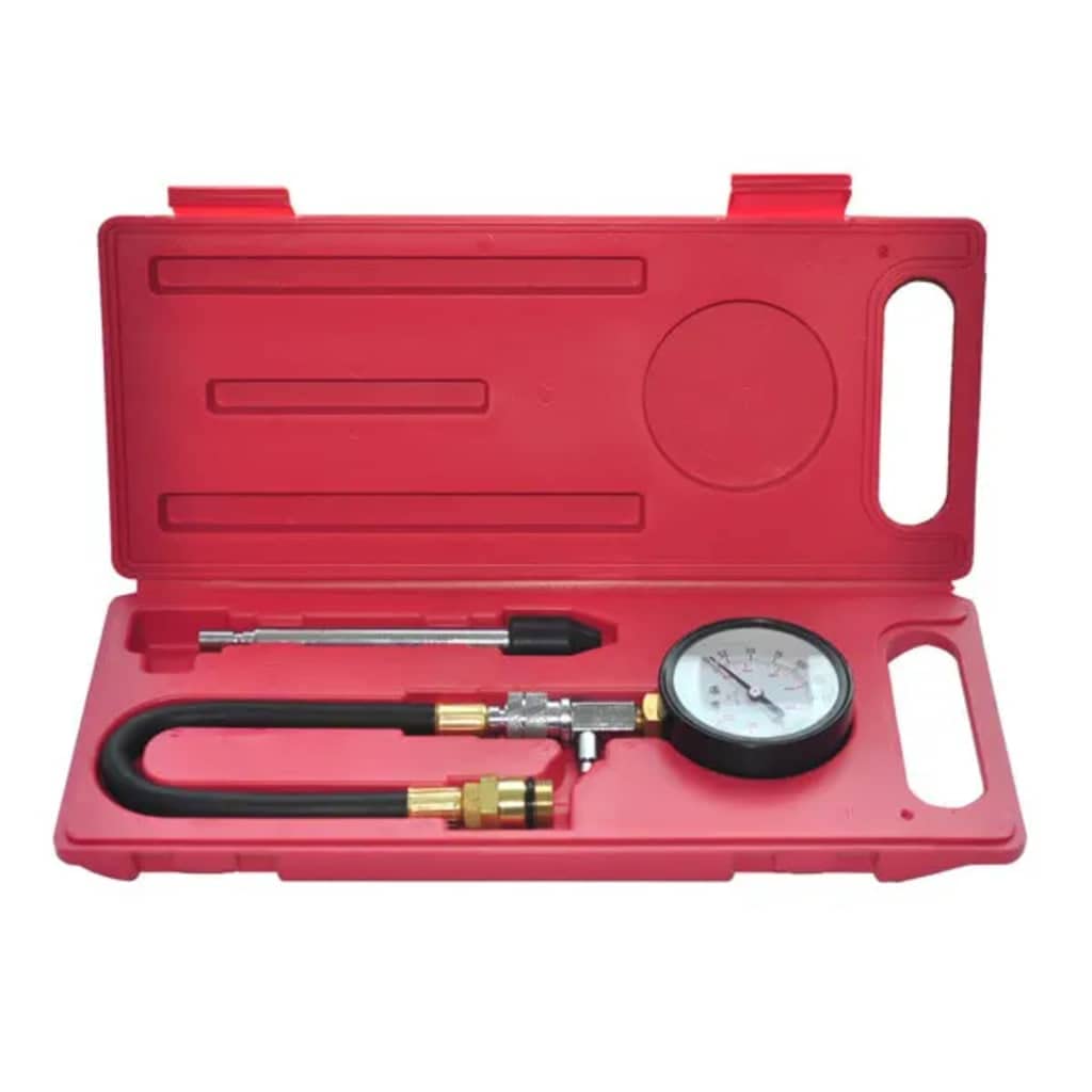 Mangloder - Tester di compressione per motori a benzina con manometro fino a 300 psi, tubo da 36 cm, connettori in ottone da 14 e 18 mm, adatto per manutenzione del veicolo, riparazione, diagnosi e