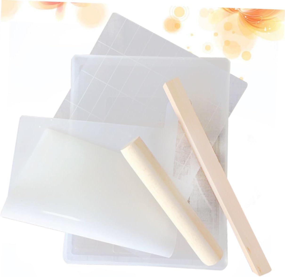 Nougat Making Kit Non-stick Baking Plate Silicone Mat White Box and Stick for Handmade Candy Pastry Mold for Nougat Biscuits