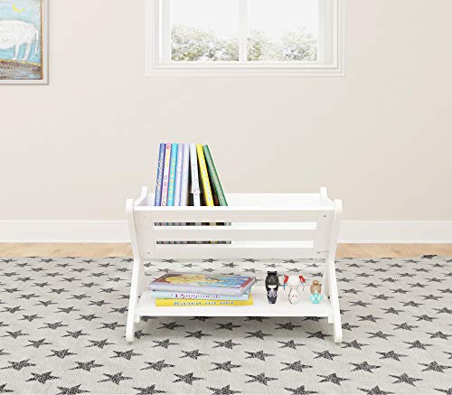 Utex Kids' Book Caddy With Shelf, Kids Bookcase Storage With Shelf, Kids Book Storage Organizer For Toddlers, Kids, White (White) #TOP7