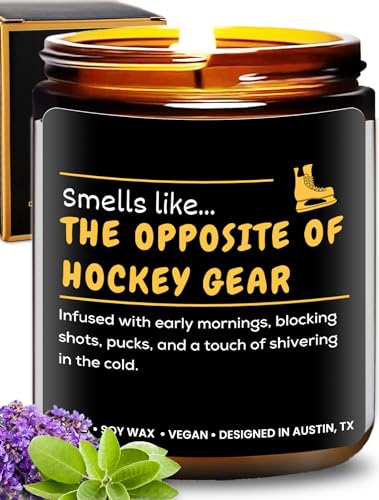 Hockey Candle, Thoughtful and Funny Gifts for Hockey Lovers, Moms, and Players, Perfect Sports Themed Gifts Ideas, Ideal for Birthdays, Christmas, Special Occasions, Long-Lasting Scent, Gift Ready