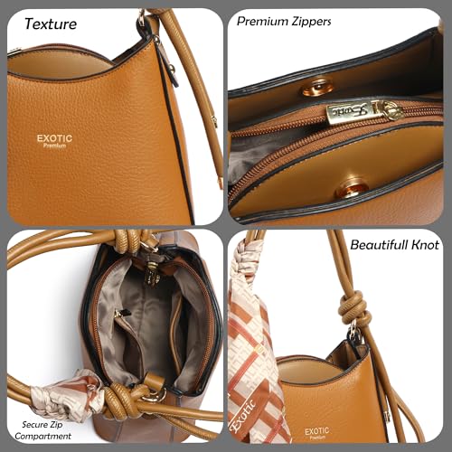 Image of EXOTIC Elara Knot Hobo Shoulder Bag for Women | Textured PU Leather | Detachable Sling Strap | Stylish Everyday Purse