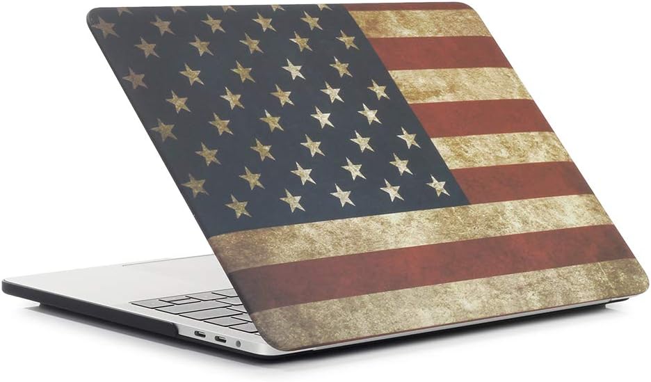 Compatible with Old MacBook Pro 15 inch Case USA Flag (CD Drive) A1286 2010-2012, 4 in 1 Bundle Exquisite Finish Plastic Hard Shell Keyboard Cover Set