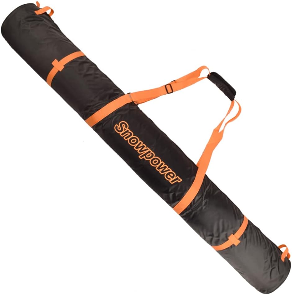 Fully Padded Single Ski Travel Bag with Dual Layer Thicken Padded Skiing Soft Case Bag Shoulder Handle Bag