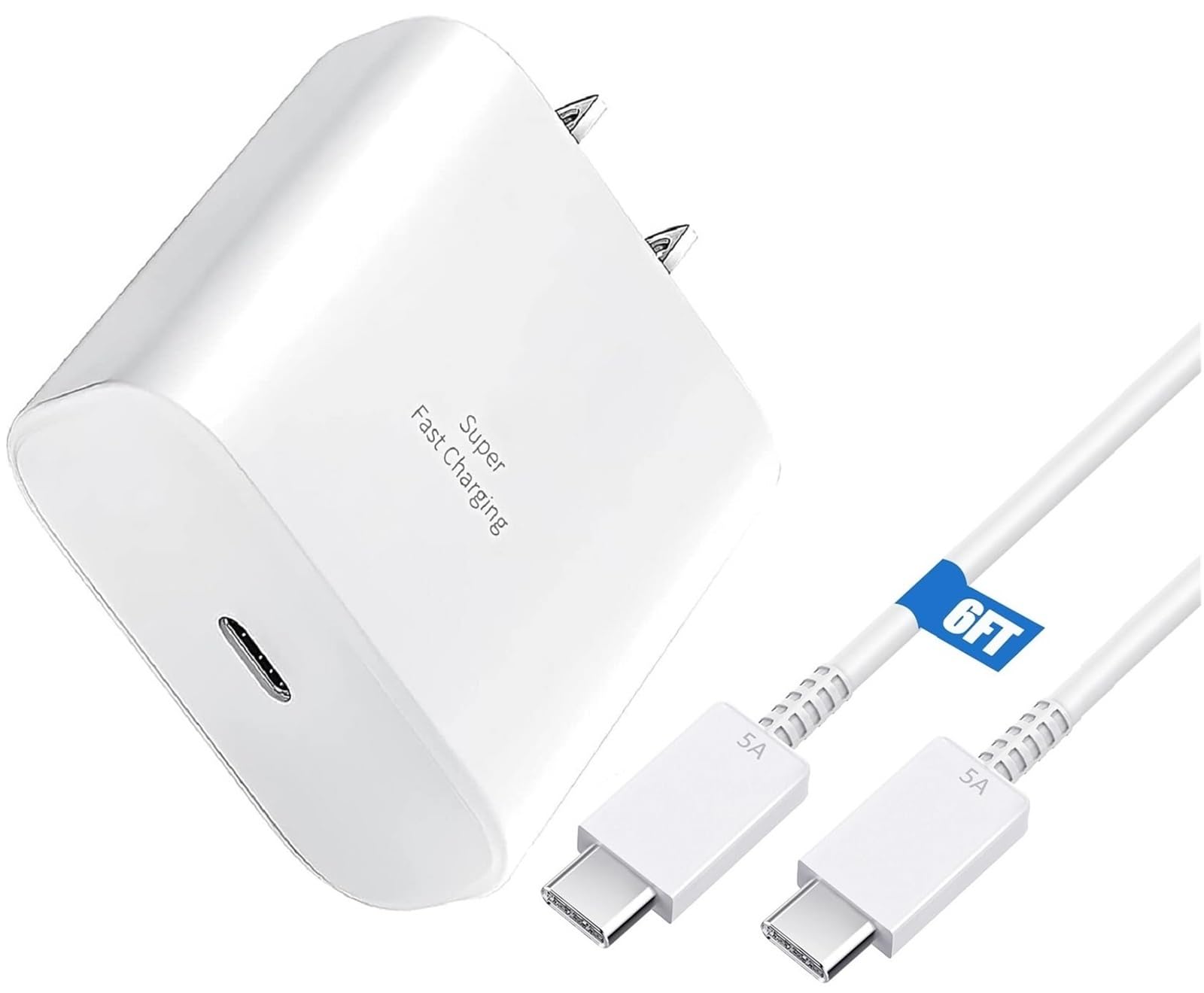 45W Samsung Charger Super Fast Charging USB C Super Fast Charger with 6FT Type C Charger Cable Cord for Samsung Galaxy S25/S24/S23/S22/S21/Ultra/Plus/FE,A55,A15,A16,Note 20/10,Z Fold/Z Flip/Galaxy Tab