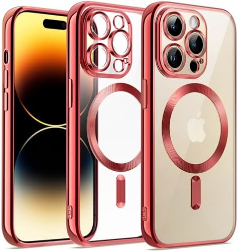 JETech Electroplated Case for iPhone 14 Pro Max 6.7-Inch, Camera Lens Full Protection, Compatible with MagSafe Wireless Charging, Shockproof Soft TPU Phone Cover (Black)