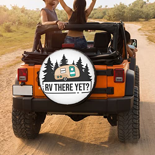 Image of Delerain RV There Yet Spare Tire Cover for RV Trailer SUV Truck and Many Vehicle, Wheel Covers Sun Protector Waterproof, (14 Inch for Diameter 23 inch-27 inch)