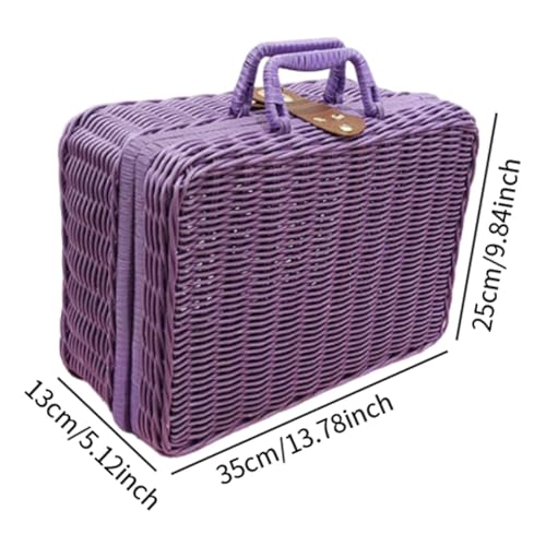 Panier de rangement tissé main haut de gamme style valise XL - 3
