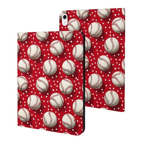 Coque iPad 11" 2025 rétro baseball rouge pour optimiser vos déplacements