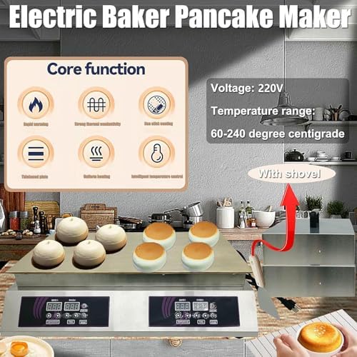 Commercial Souffle Machine & Pancake Maker - Electric Griddle with Digital Display for Perfect Muffins, Dorayaki & Fluffy Souffles - Ideal for Cafes & Home Chefs