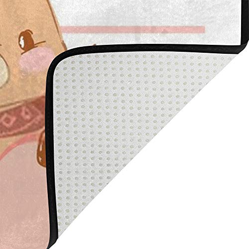 Tapis mignon bébé cerf ultra doux lavable en velours corail - 5