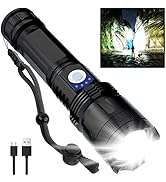 BERCOL Rechargeable LED Flashlights High Lumens, 100000 Lumens Super Bright Powerful Tactical Fla...