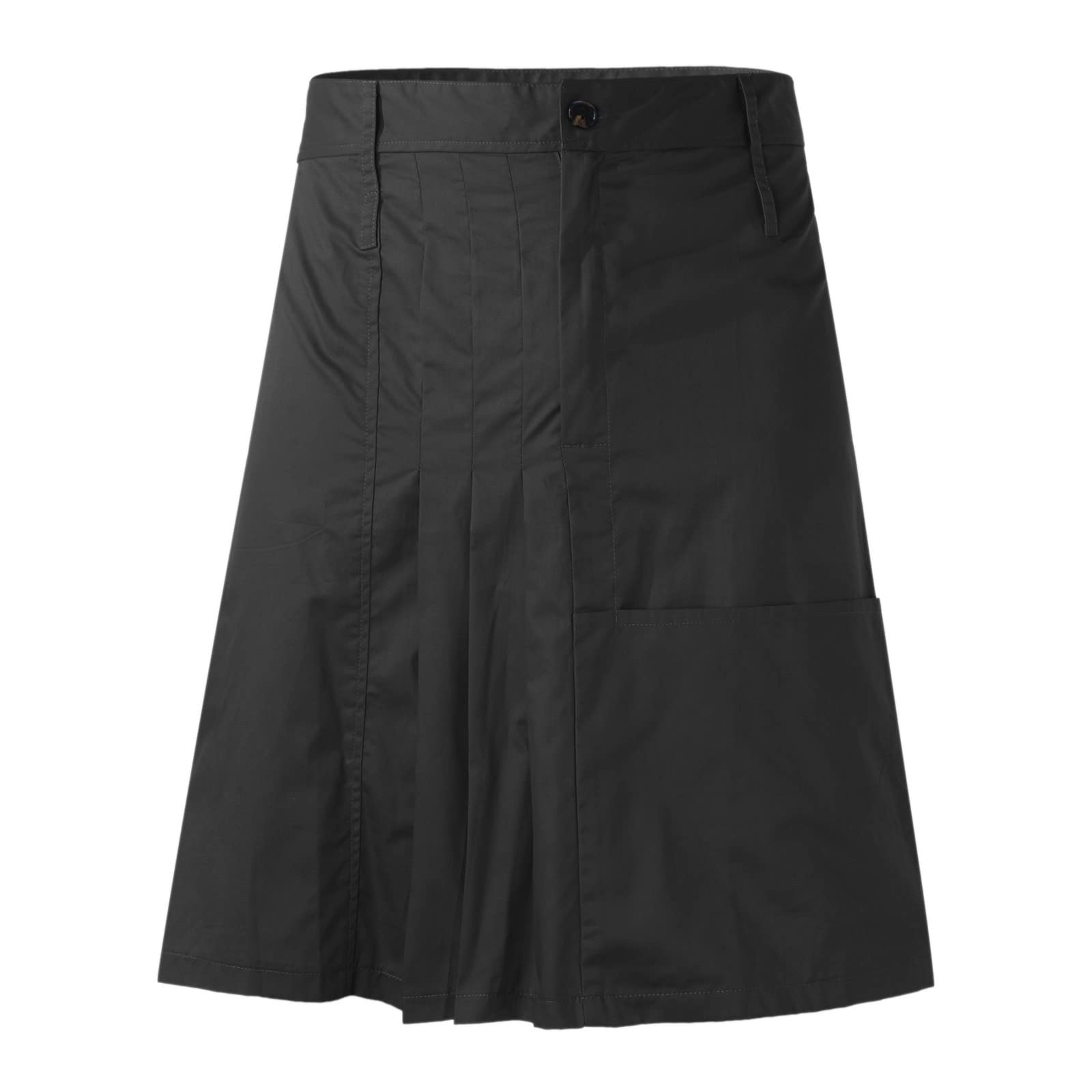 Utility Kilt for Men High Waist Highland Scottish Kilts Plus Size Gothic Traditional Irish Pleated Skirts with Pocket, G# Black, XXL โ image 1