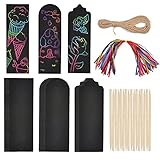 marco niños png 【Manualidades perfectas para marcadores de manualidades】 - Paquete de actividades para fiestas de 45 piezas con 3 estilos, 15 piezas de cada estilo y 30 rotuladores, 45 cintas y un rollo de 10 m de cuerda.