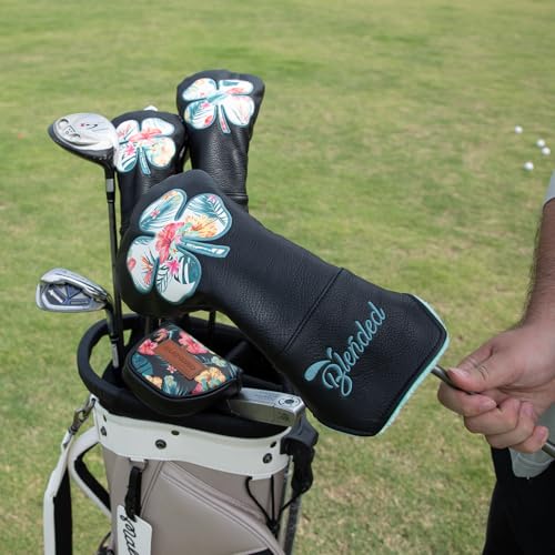 BAIRBRE Golf Club Covers Black Lucky Clover Golf Head Covers Driver Covers Fariway Wood Headcover Hybrid Covers Leather Golf Headcover with Number Tag for All Brand - Thumbnail 4
