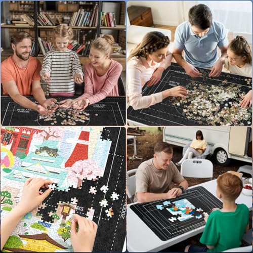 Puzzlematte Puzzlerolle, Puzzle 3000 Teile Puzzle Rollmatte Filz Puzzleunterlage Tragbare Jigsaw Rolls Storage Mat Riesenfilzmatte zur Aufbewahrung Puzzleteppich für Kinder Liebhaber