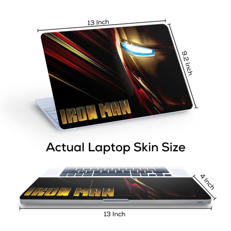 Image of Galaxsia Iron Man Full Vinyl Laptop Skin /Sticker /Cover for 13 to 13.3 Inches Laptops Laminated-Removable-HD Quality Compatible for Hp-Dell-Sony-Lenovo-Asus etc.(13x9.2 Inches)