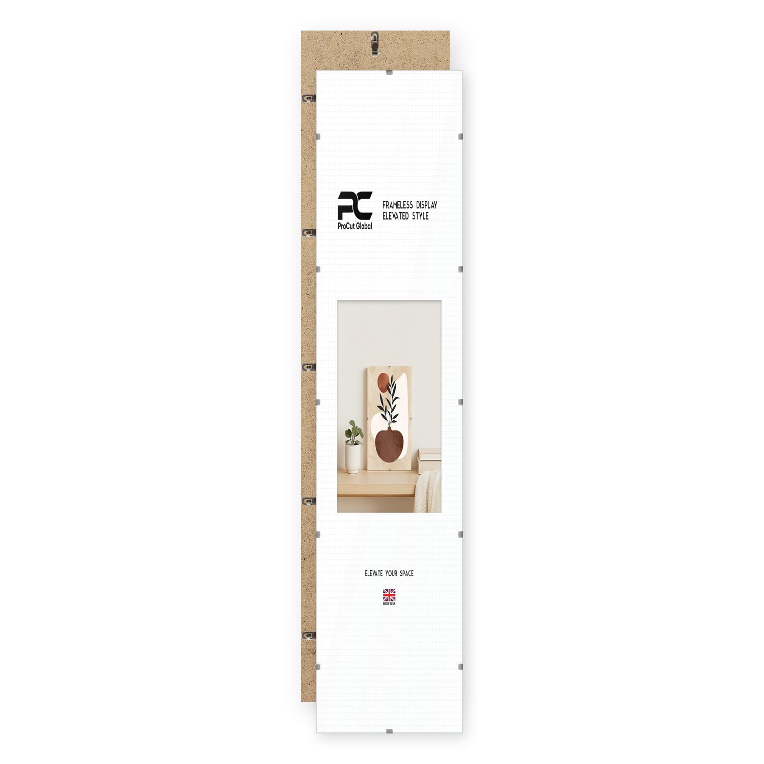Procut Global 36x8" Frameless Clip Picture Frames For Photos — image 1