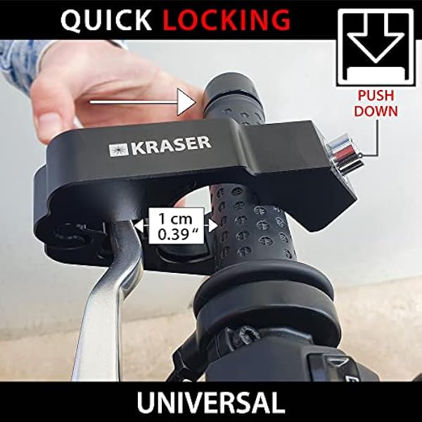 KRASER KR720B Блокировка рычага тормоза руля мотоцикла, рычага сцепления, противоугонное устройство для мотоциклов, квадроциклов, скутеров и велосипедов, защита дроссельной заслонки