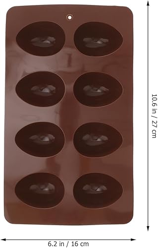 Miniatura 5 de Amosfun Molde de silicona para hornear pastel de 8 cavidades con forma de huevo de Pascua para cocinar bricolaje, perfecto para magdalenas y