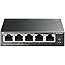 TP-Link PoE Switch 5-Port Gigabit, 4 PoE+ ports up to 30 W for each PoE port and 40 W for all PoE ports, Metal Casing, Plug a