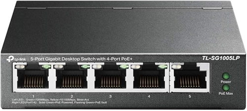 Switch 05 Portas TP-LINK TL-SG1005LP GIGABIT C/4 portas PoE+ (40W) (Ver. 2.0)