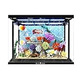 Vitrine en Acrylique pour Lego 10366 Aquarium Tropical – Présentoir Transparent et Anti-poussière pour Blocs de Construction, boîte de Rangement, modèle Non Inclus. (Brillant)