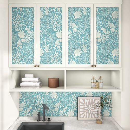 Papier peint fleurs blanches autocollant pour rénover sans colle - 6