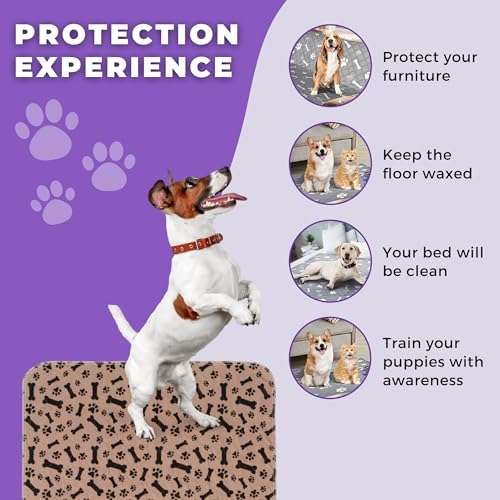 Image of MarV 2-Pack Washable Pee Pads for Dogs Non Slip Puppy Pads , Ultra-Absorbent Mats for Puppy Training, Multi-Use, Reusable Puppy Pads (Brown, S)