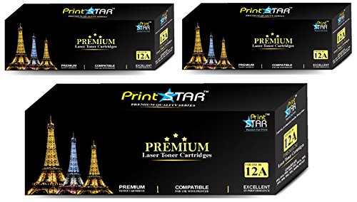 Print Star 12A Q2612A Black Laser Toner Cartridge compatible with HP LaserJet Printers 1010, 1012, 1015, 1022, 3020, 3030, 3050, 3052, 3055, M1005 (Pack of 3) (B07281HR6V) Amazon Price History, Amazon Price Tracker