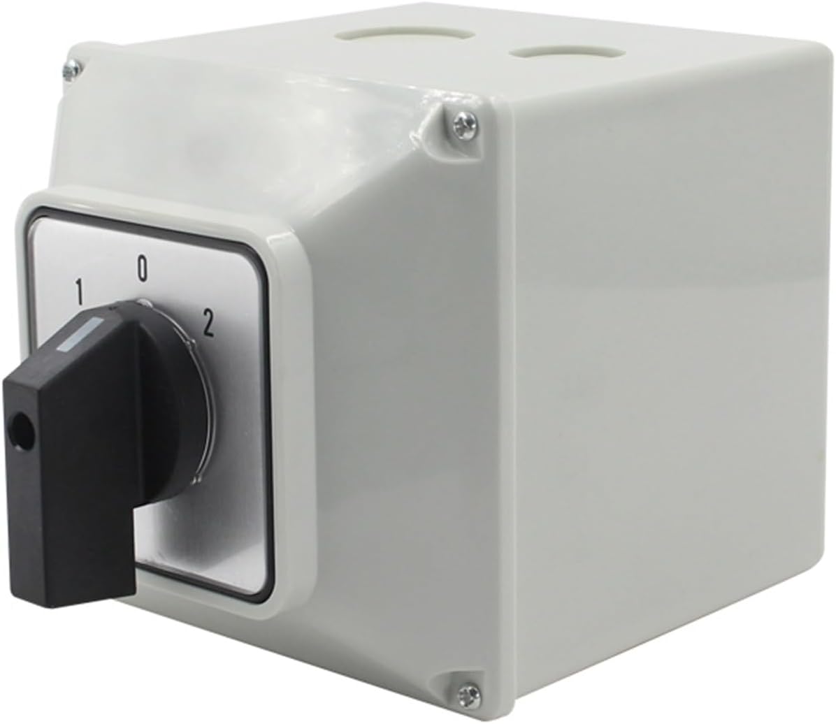 LW26-63/3/ M Changeover cam Switch with Protective Cover 63A 3-Pole Electrical Selectable Position Rotary selector Box(102)