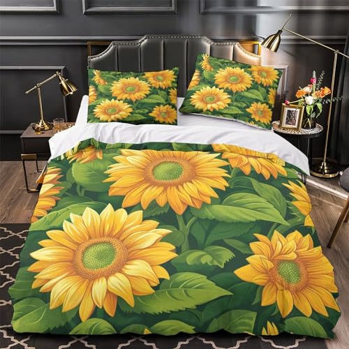 Ensemble de literie microfibre hypoallergénique SunFleur housse de couette 260x220cm infroissable - 3