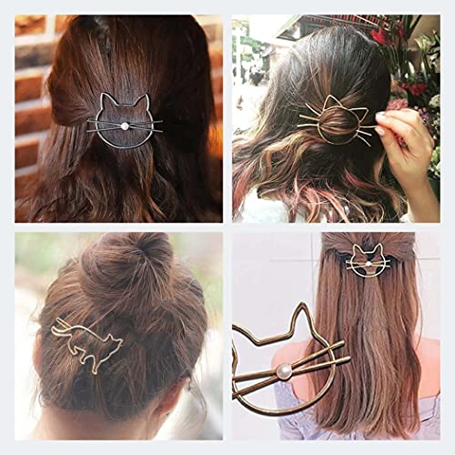 Fdesigner Cat Hair Clips Gold Fashion Hair Barrette Jewelry Cute Hairpins Accessories For Women And Girls (Gold Ⅲ) #TOP1