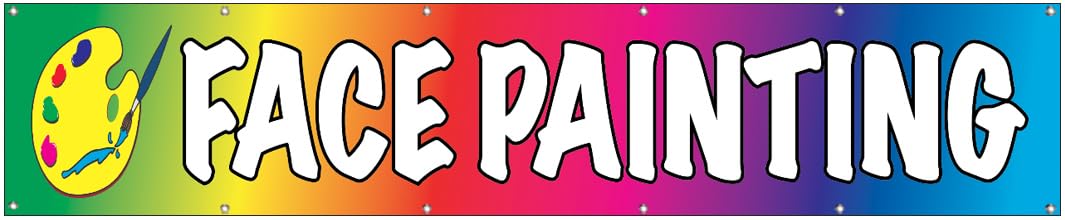 2x10 Feet FACE PAINTING Banner Fabric Polyester Sign With Grommets rb