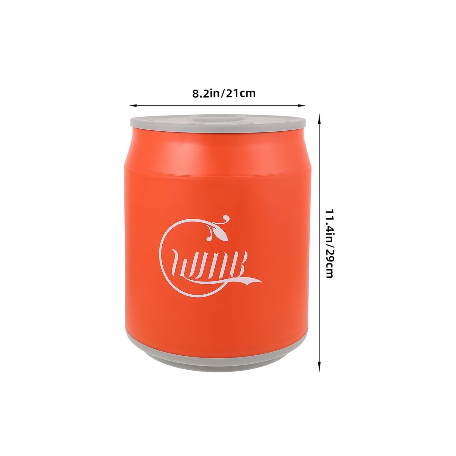 Soda Can Shaped Garbage Bin with Press Lid, Covered Trash Can for Bathroom and Car Use, Orange Compact Wastebasket with Lid for Home Storage and Office Organization