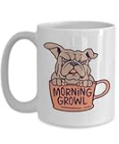 Generic Grumpy Bulldog Morning Growl Coffee Mug, 15oz, White