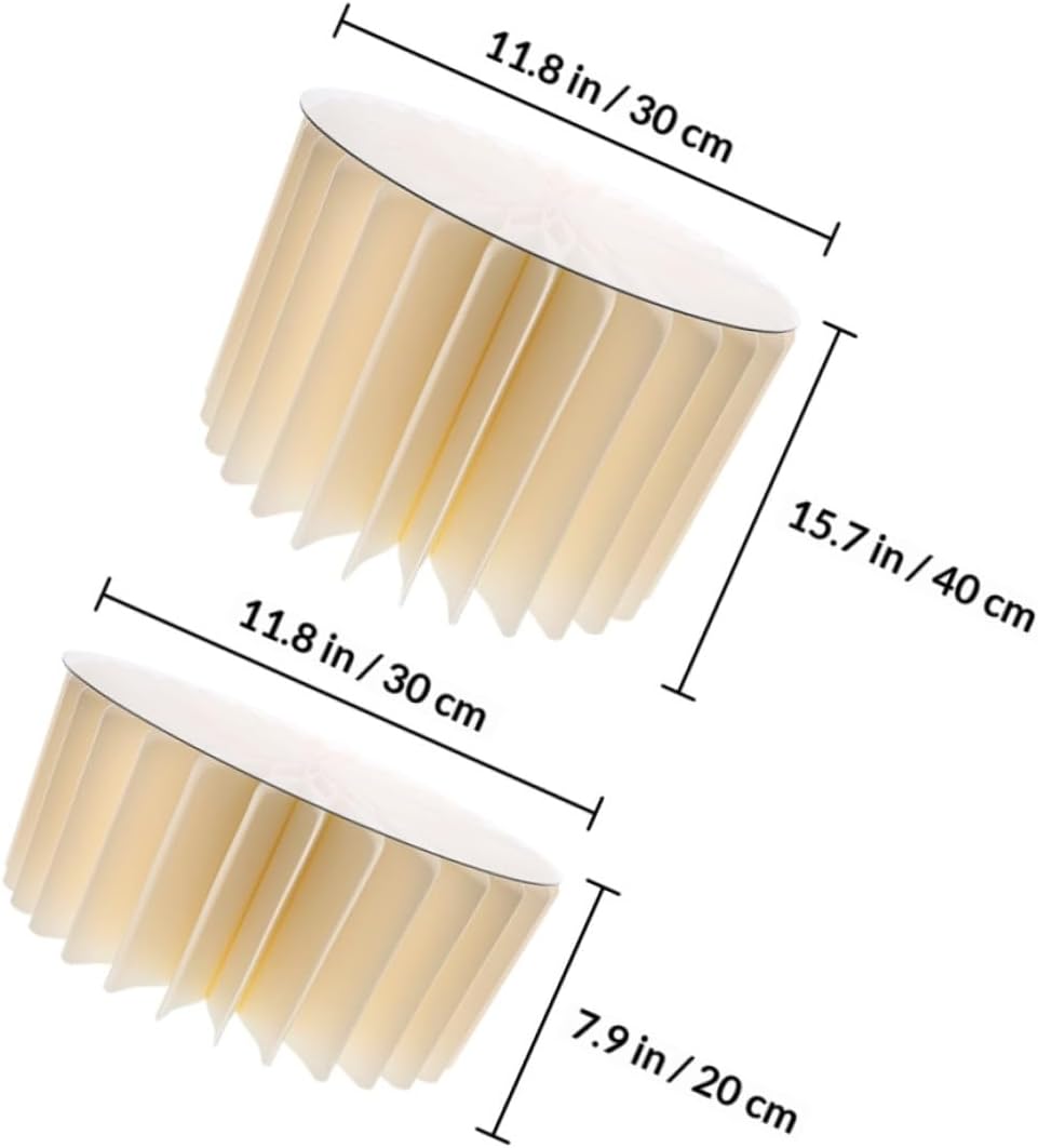 2pcs White Paper Cylinder Cake Pedestal Stands for Party Decor, round Cylinder Pedestal Display Stands Roman Pillar Design, 30cm Diameter X 20cm 40cm Height for Wedding