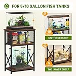 Snughome 10 Gallon Aquarium Stand with Storage, 3 Tier Heavy Metal Fish Tank Stand Shelf 20.47" x 11.42" x 30.91", Rustic Brown - Image 3