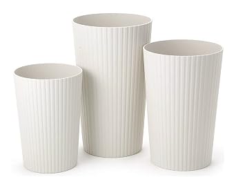 Asvel Trash Can, Small, Leculele Collection, 1.6 gal (6 L), White