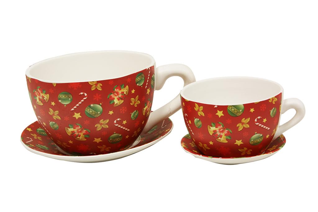 Pots de fleurs de Noël S/2 pour en finir avec les cache-pots ternes en hiver