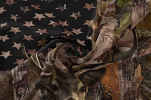 Image of Tailor Shop Deer Comforter Sets Full Size for Boys Kids Teens,American Flag Camo Bedding Sets Hunting Comforter Sets Woodland Moose Wildlife Forest Bed Set, with 1 Comforter 2 Pillowcase