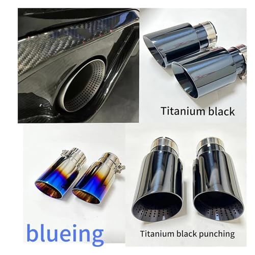 Embout d'échappement titane noir 63mm-114mm à queue perforée - 2