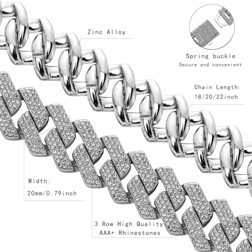 JINAO Cuban Link Chain for Men - 20MM Iced Out Miami Mens Necklace 14K Gold Plated Cubic Zirconia Women Hip Hop Jewelry2