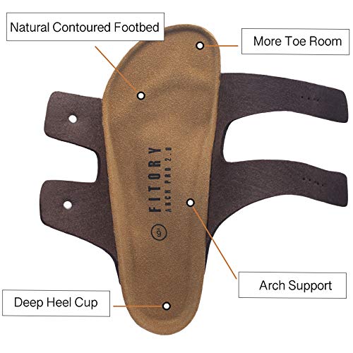 Fitory Mens Sandals, Arch Support Slides With Adjustable Buckle Straps And Cork Footbed Brown Size 10 thumb #5