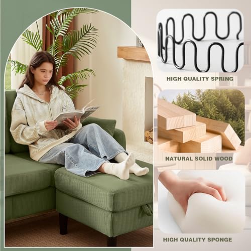 Image of 3 Pieces Sofa Set for Living Room with Sofa, Storage Ottoman and Single Chair