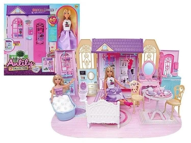 Maison de poupée de 29 cm miniature avec accessoires de jeu d'imitation