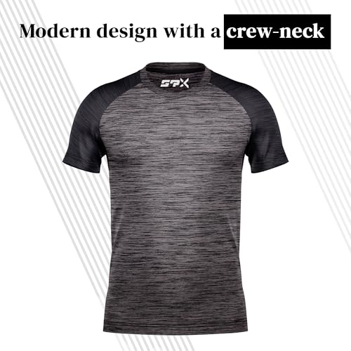 [5 Pack] Men’s Workout Short Sleeve Dry Fit T Shirts Quick Dry Active Athletic Crewneck Running Gym Moisture Wicking Tee Tops3
