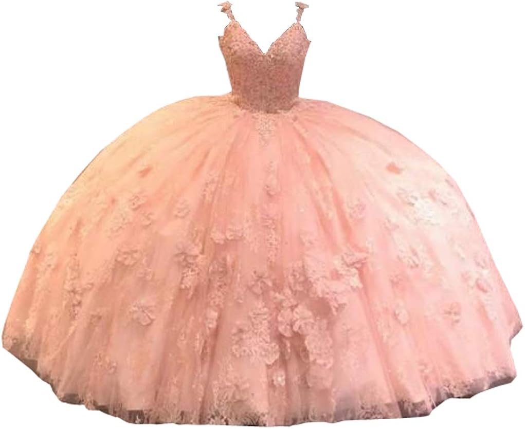 Amazon.com: Vestidos de quinceañera hechos a mano con flores de encaje para  baile de graduación, hombros descubiertos, vestidos de baile con cordones,  dulce 16 2021 : Ropa, Zapatos y Joyería