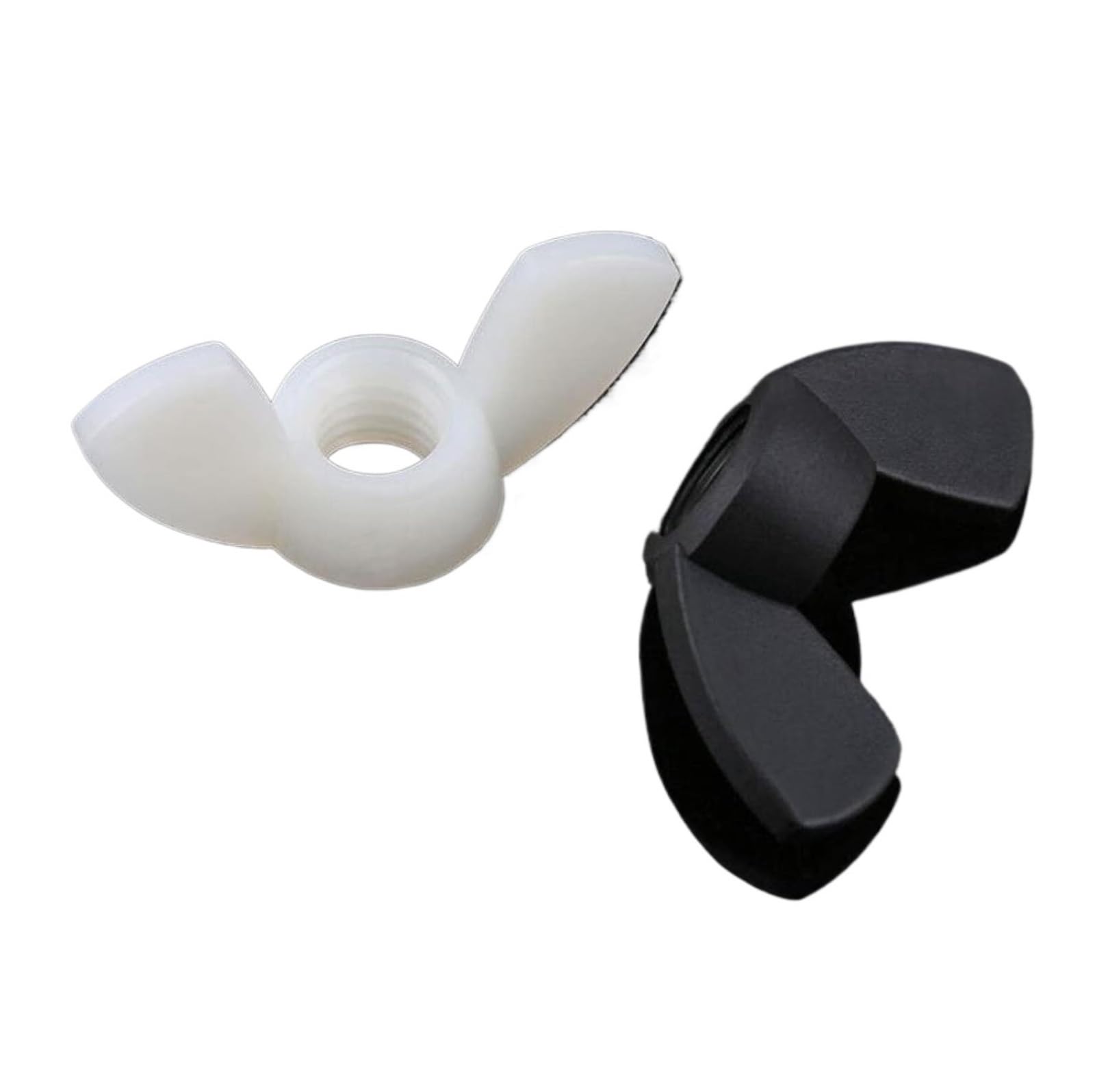Flügelmutter-Befestigungselemente Schwarz-weiße Nylon-Flügelmuttern, handfest, Kunststoff-Flügelmutter, Flügelmutter, M3, M4, M5, M6, M8, M10, M12, Flügelmutter, 6 Stück(White,M6)